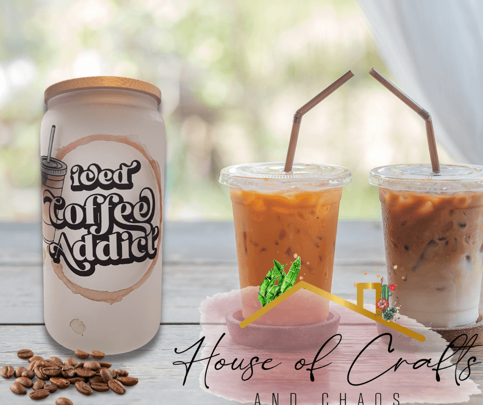 Frosted Retro Daisy Iced Coffee Glass – Vinyl Chaos Design Co.