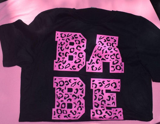 Leopard Print "BABE" T-Shirt - House of Crafts and Chaos