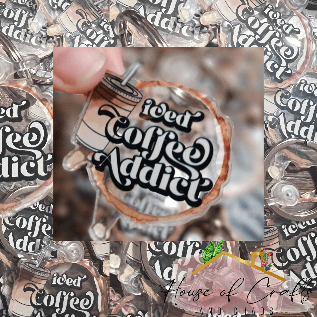 Iced Coffee Addict Keychain - House of Crafts and Chaos